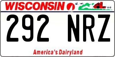 WI license plate 292NRZ