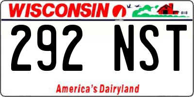 WI license plate 292NST