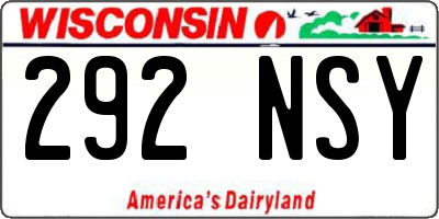 WI license plate 292NSY