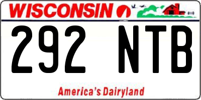 WI license plate 292NTB
