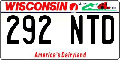 WI license plate 292NTD
