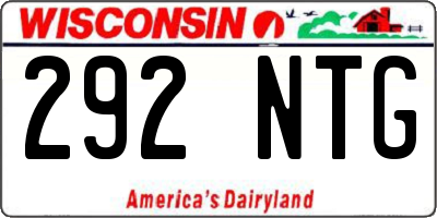 WI license plate 292NTG
