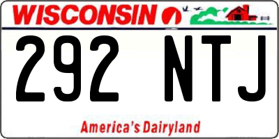 WI license plate 292NTJ