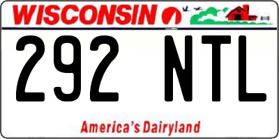 WI license plate 292NTL