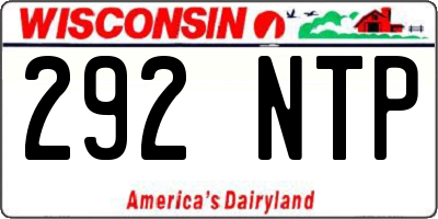 WI license plate 292NTP