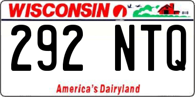 WI license plate 292NTQ