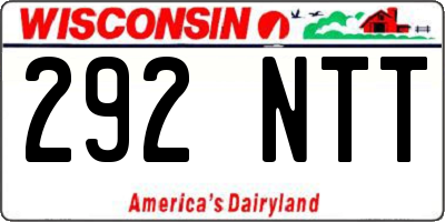 WI license plate 292NTT