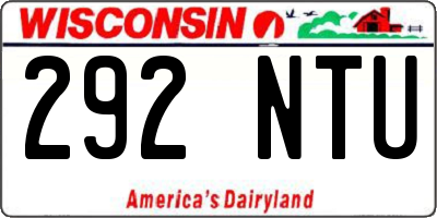 WI license plate 292NTU