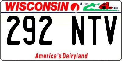 WI license plate 292NTV