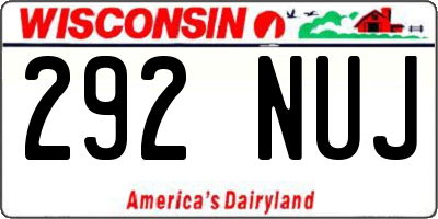 WI license plate 292NUJ