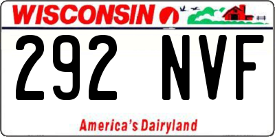 WI license plate 292NVF