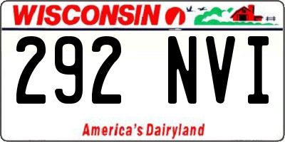 WI license plate 292NVI