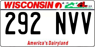 WI license plate 292NVV