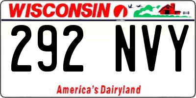 WI license plate 292NVY