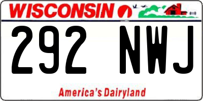 WI license plate 292NWJ