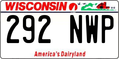 WI license plate 292NWP
