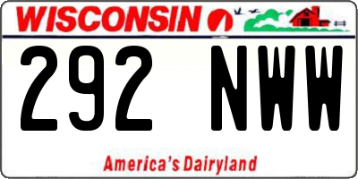 WI license plate 292NWW