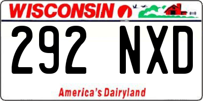 WI license plate 292NXD