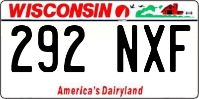 WI license plate 292NXF