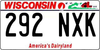 WI license plate 292NXK