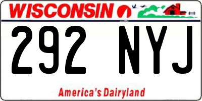 WI license plate 292NYJ