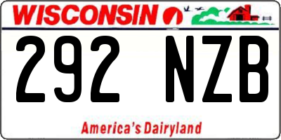 WI license plate 292NZB