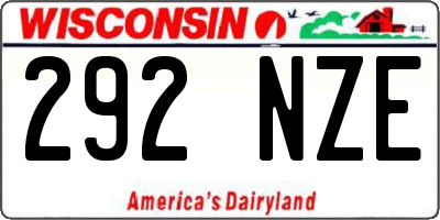 WI license plate 292NZE