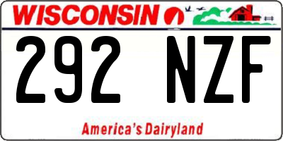 WI license plate 292NZF
