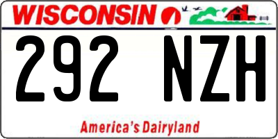 WI license plate 292NZH