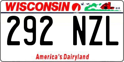 WI license plate 292NZL