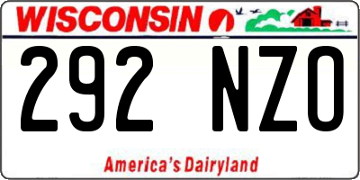 WI license plate 292NZO