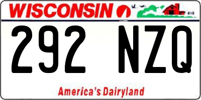 WI license plate 292NZQ