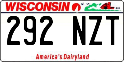 WI license plate 292NZT