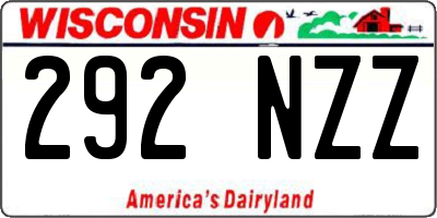 WI license plate 292NZZ