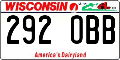 WI license plate 292OBB