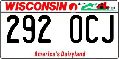 WI license plate 292OCJ
