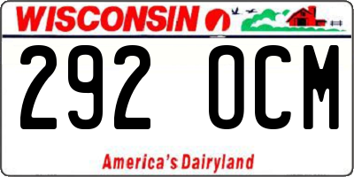 WI license plate 292OCM