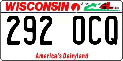 WI license plate 292OCQ
