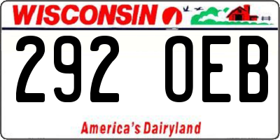 WI license plate 292OEB
