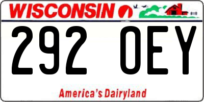 WI license plate 292OEY