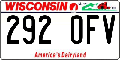 WI license plate 292OFV