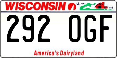 WI license plate 292OGF