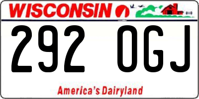 WI license plate 292OGJ