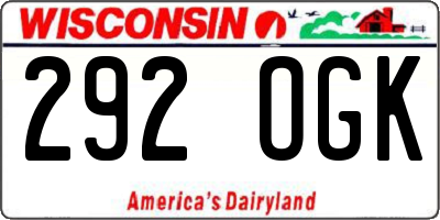 WI license plate 292OGK
