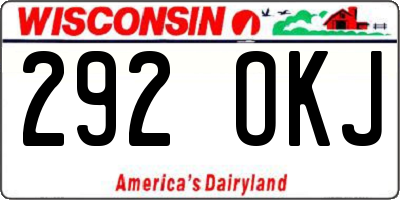 WI license plate 292OKJ