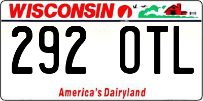 WI license plate 292OTL
