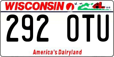 WI license plate 292OTU