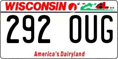 WI license plate 292OUG
