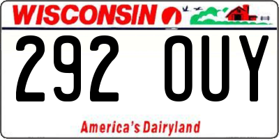 WI license plate 292OUY