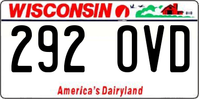 WI license plate 292OVD